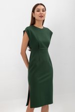 EMILY CAP SLEEVE FITTED MIDI DRESS