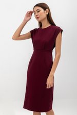 EMILY CAP SLEEVE FITTED MIDI DRESS