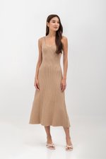 TAKARA V NECK MAXI KNIT DRESS W SASH