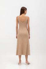 TAKARA V NECK MAXI KNIT DRESS W SASH