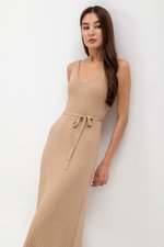 TAKARA V NECK MAXI KNIT DRESS W SASH