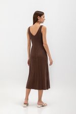 TAKARA V NECK MAXI KNIT DRESS W SASH