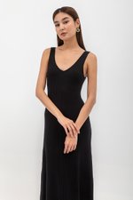 TAKARA V NECK MAXI KNIT DRESS W SASH