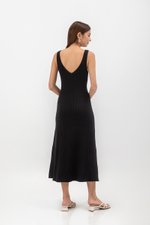 TAKARA V NECK MAXI KNIT DRESS W SASH