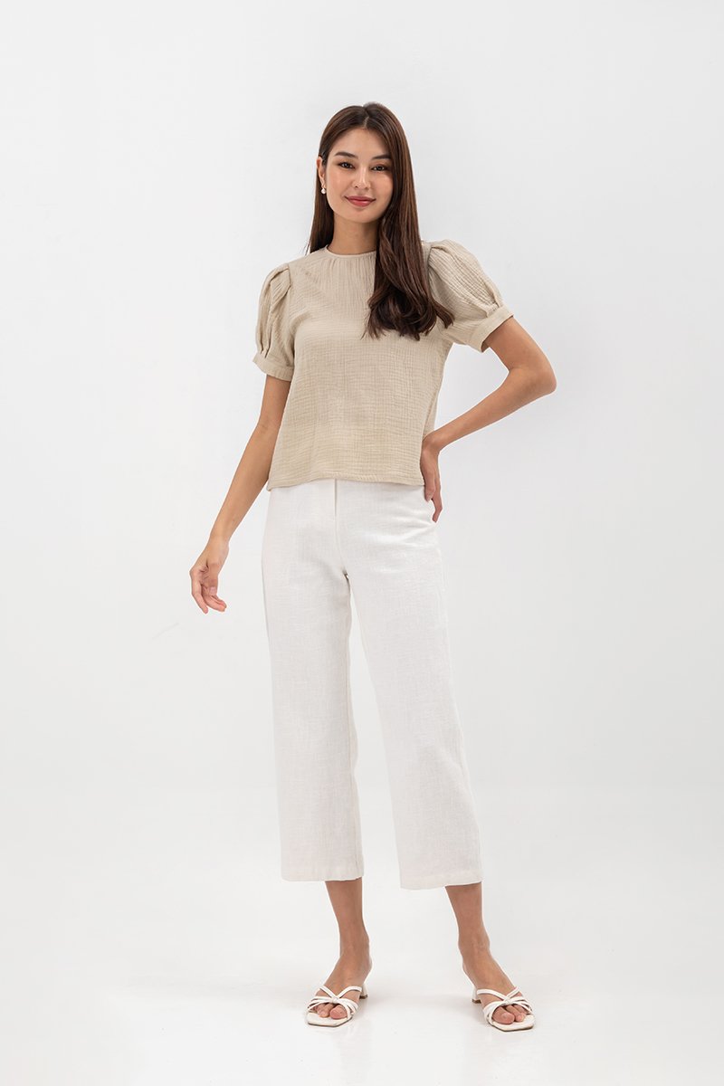 ELISABETTA COTTON PUFF SLEEVE TOP