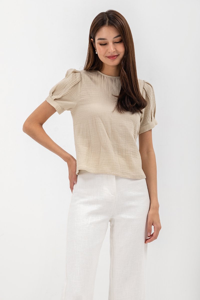 ELISABETTA COTTON PUFF SLEEVE TOP