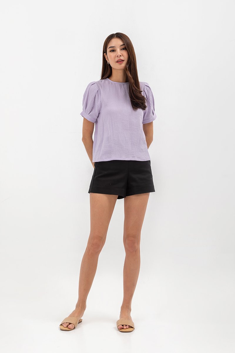 ELISABETTA COTTON PUFF SLEEVE TOP