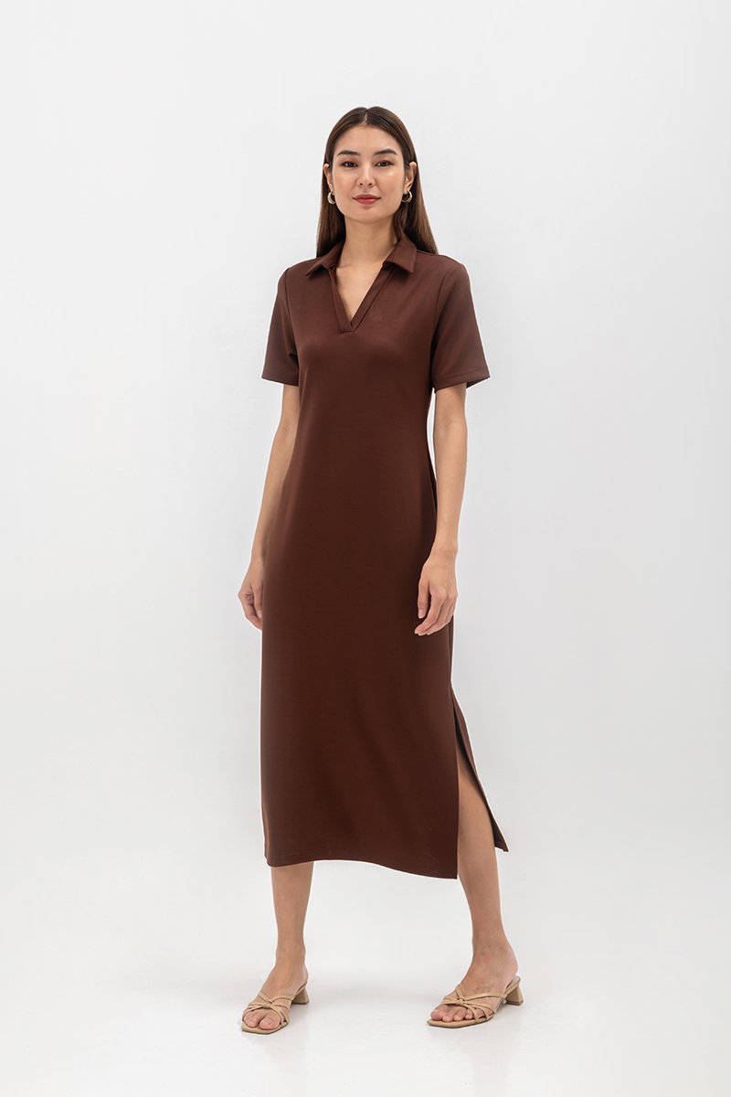 GENEVEIVE POLO SHIRT MIDI DRESS