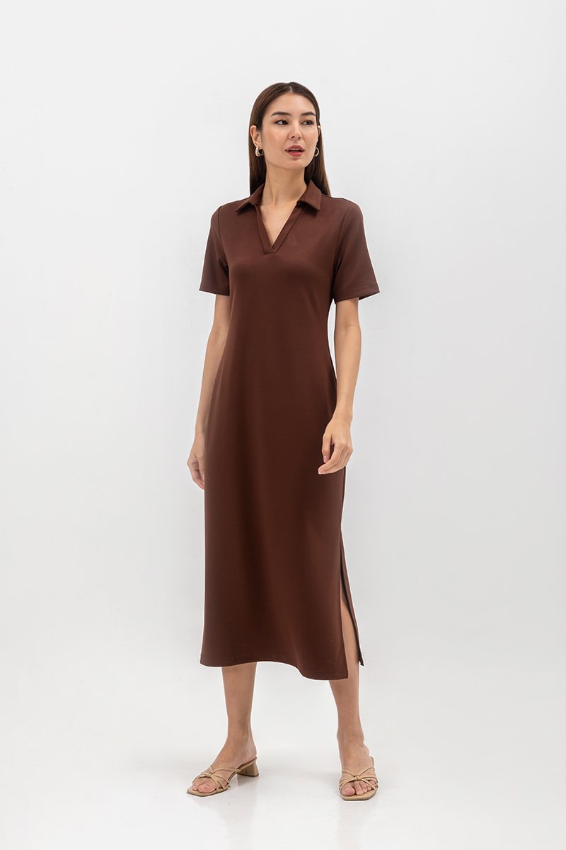 GENEVEIVE POLO SHIRT MIDI DRESS
