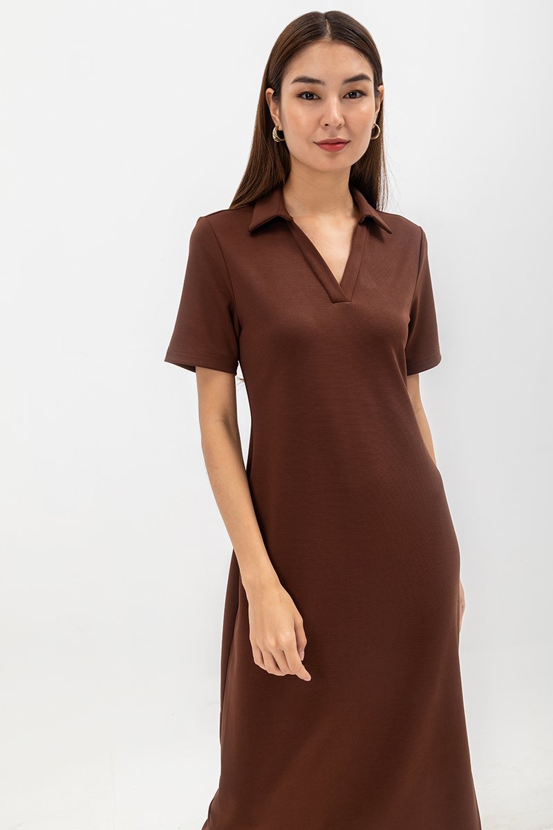 GENEVEIVE POLO SHIRT MIDI DRESS
