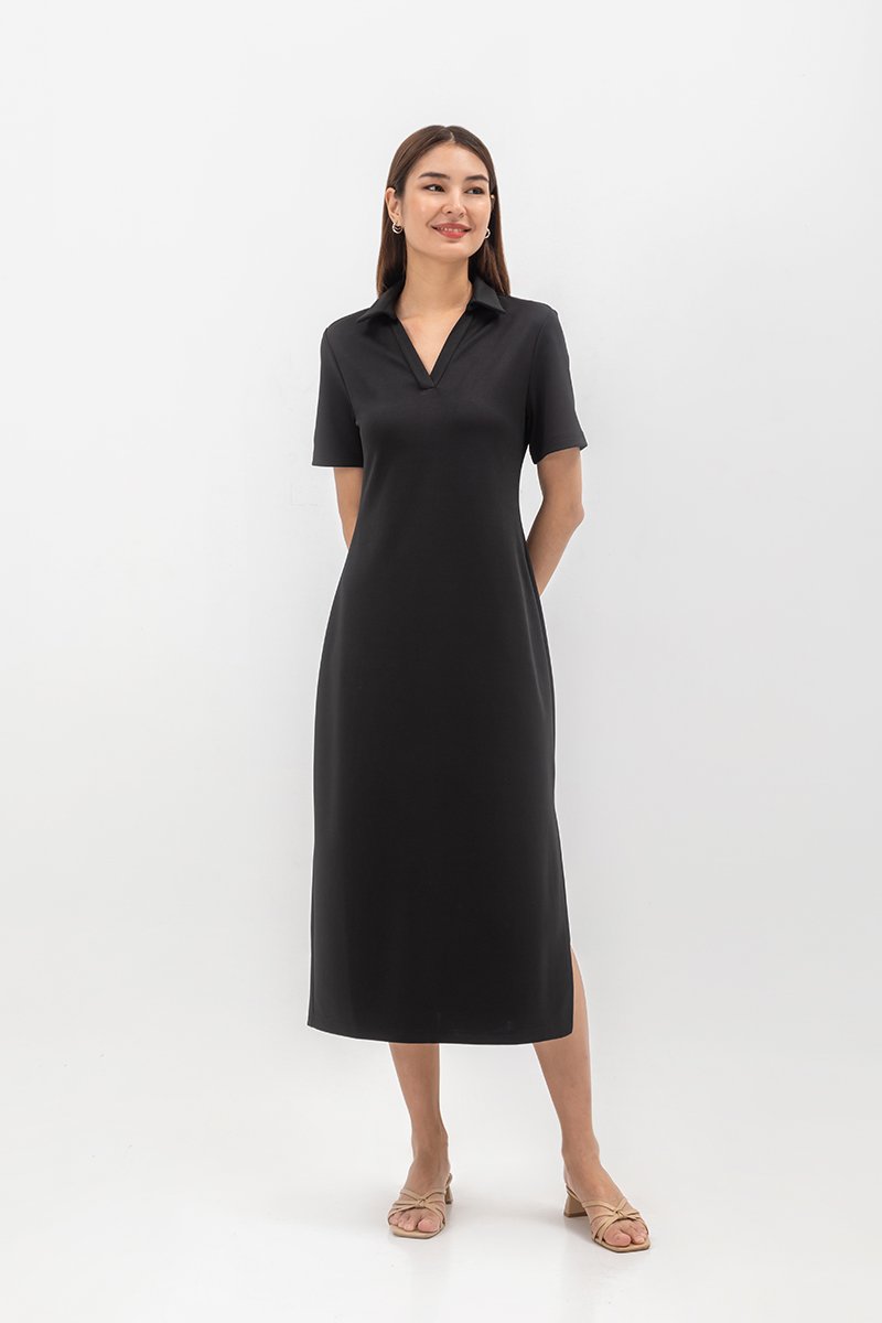 GENEVEIVE POLO SHIRT MIDI DRESS