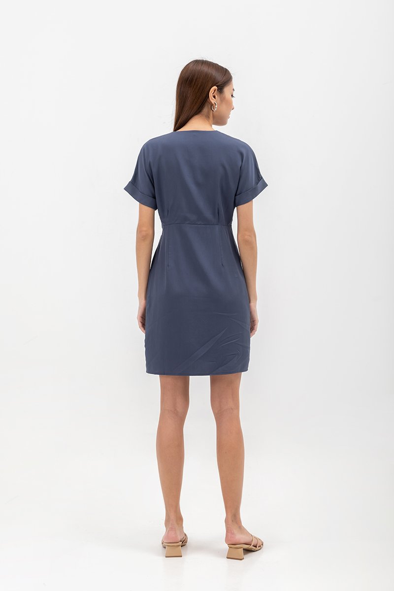 ELAINE BATWING WRAP MINI DRESS