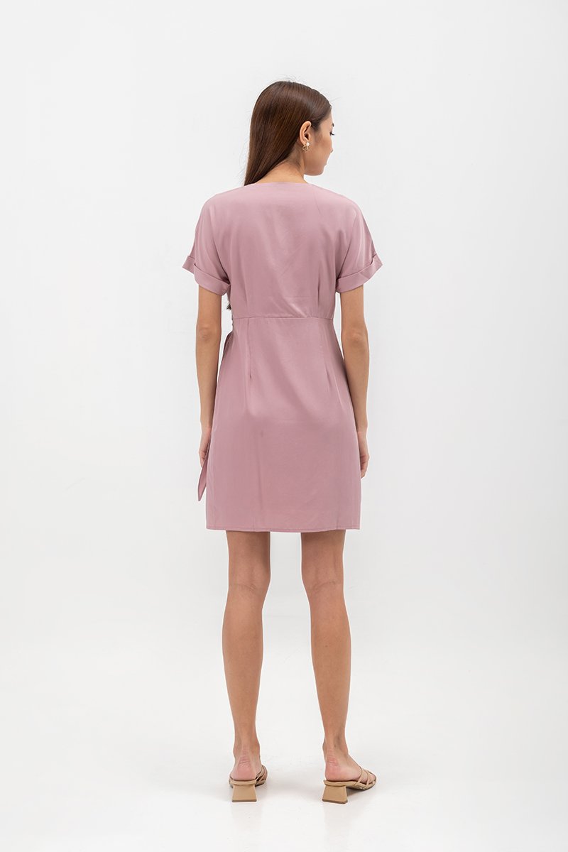 ELAINE BATWING WRAP MINI DRESS