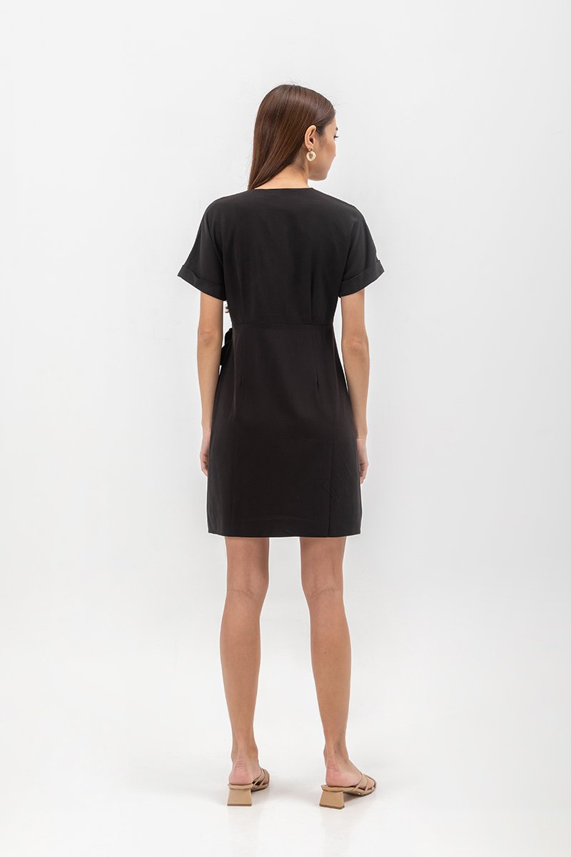 ELAINE BATWING WRAP MINI DRESS