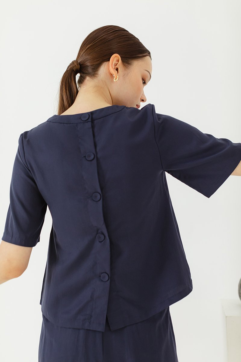 BLAIR BACK BUTTONDOWN TENCEL TOP