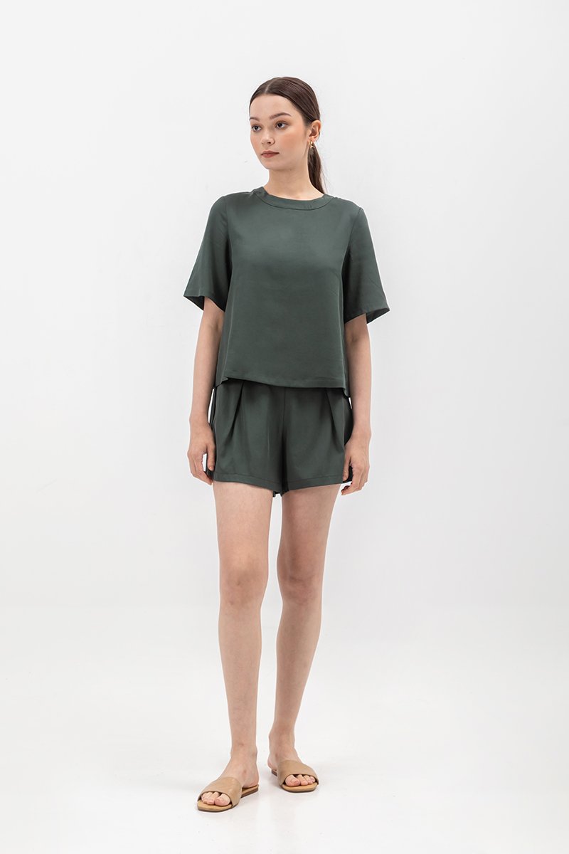 CAPRI TENCEL SHORTS W BACK ELASTIC