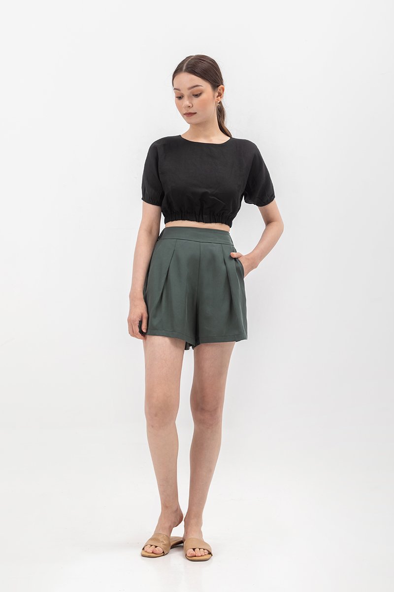 CAPRI TENCEL SHORTS W BACK ELASTIC