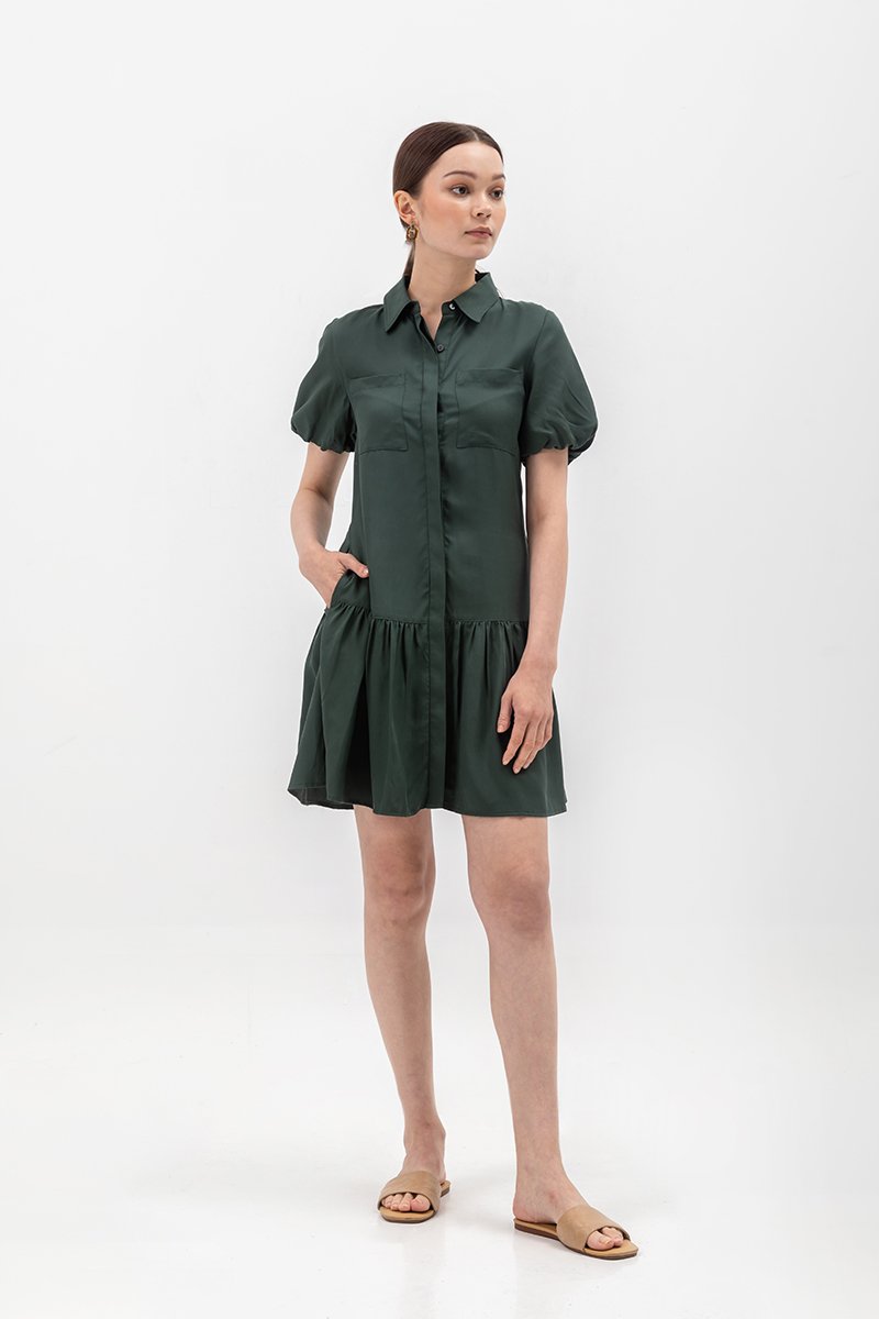 GIANNA BUTTONDOWN TENCEL SHIRT DRESS