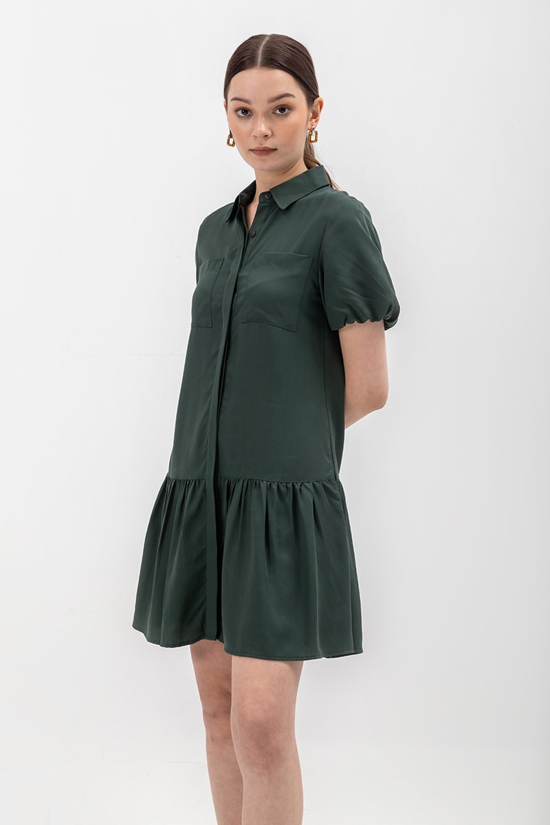 GIANNA BUTTONDOWN TENCEL SHIRT DRESS