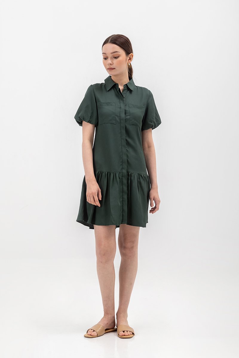 GIANNA BUTTONDOWN TENCEL SHIRT DRESS