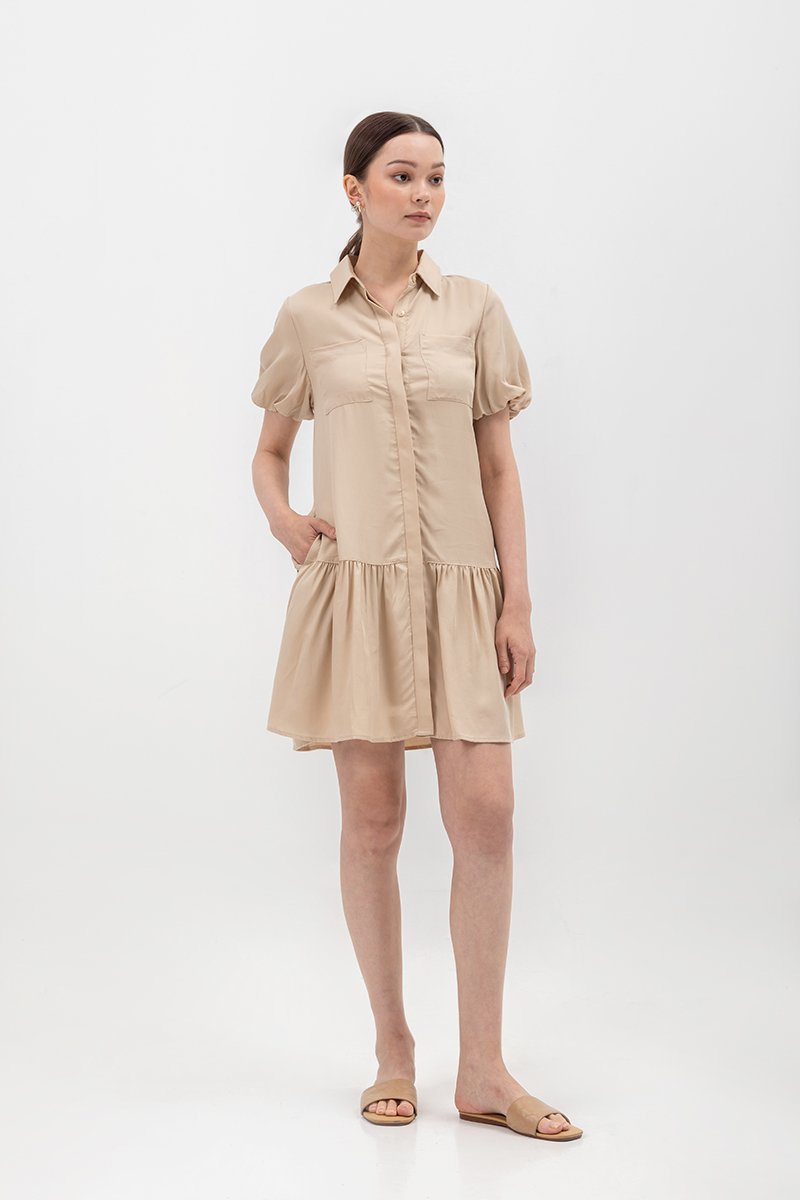 GIANNA BUTTONDOWN TENCEL SHIRT DRESS