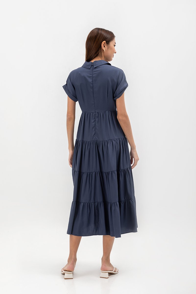 SYLVIA TIERED MAXI SHIRT DRESS
