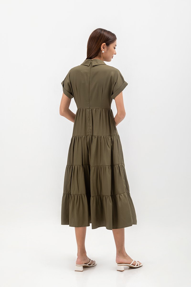 SYLVIA TIERED MAXI SHIRT DRESS