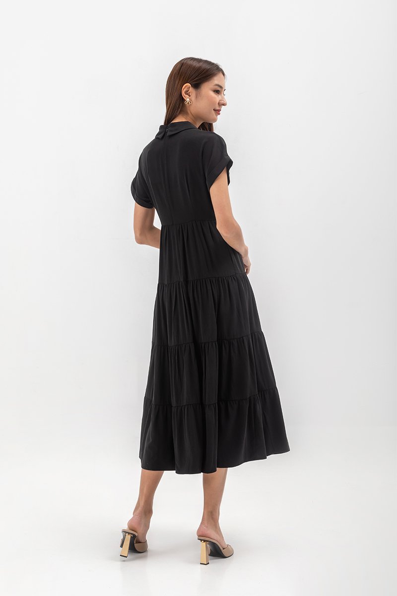 SYLVIA TIERED MAXI SHIRT DRESS