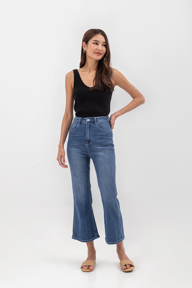 KRIS DENIM FLARE HEM JEANS