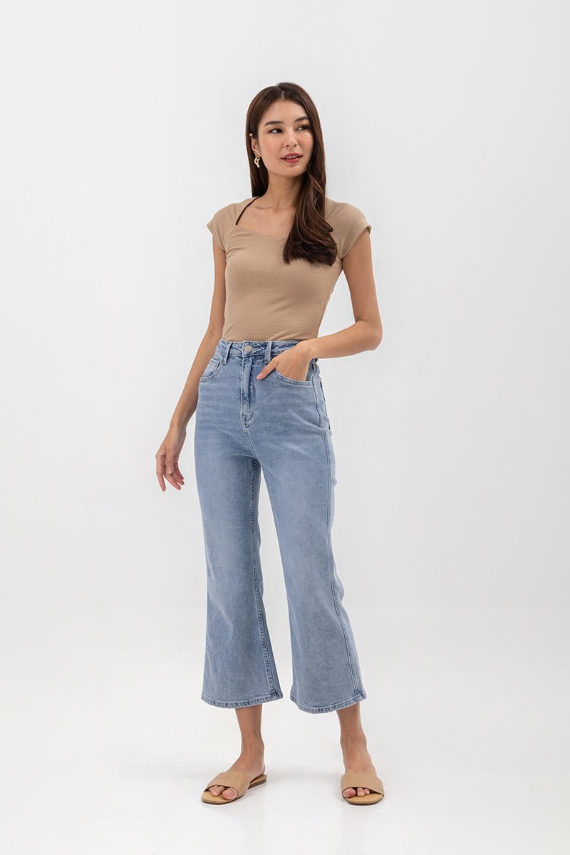 KRIS DENIM FLARE HEM JEANS