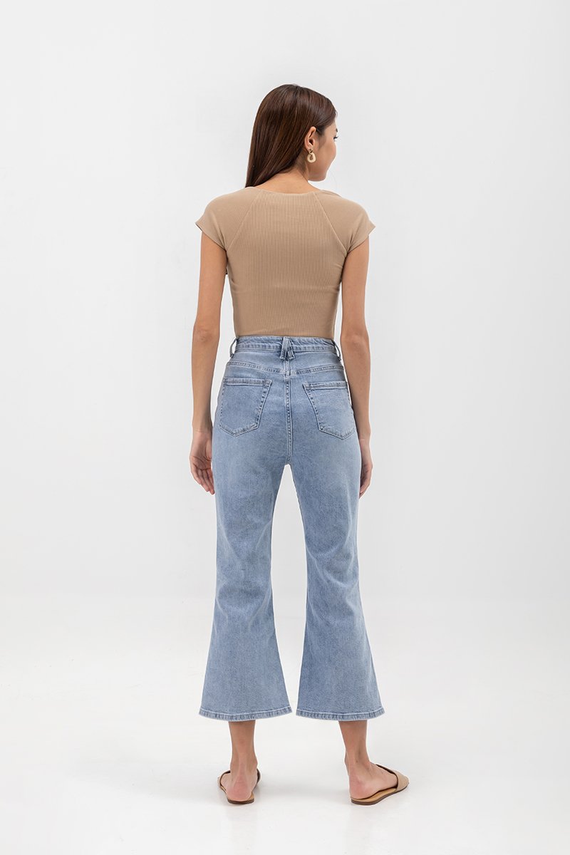 KRIS DENIM FLARE HEM JEANS