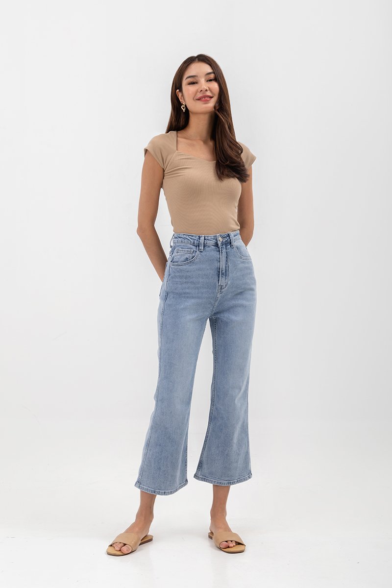 KRIS DENIM FLARE HEM JEANS
