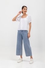 LIERA EMBROIDERED PUFF SLEEVE TOP