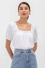LIERA EMBROIDERED PUFF SLEEVE TOP