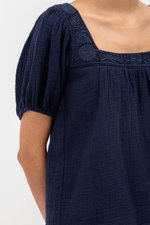 LIERA EMBROIDERED PUFF SLEEVE TOP