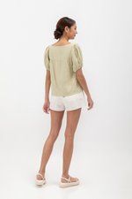 LIERA EMBROIDERED PUFF SLEEVE TOP