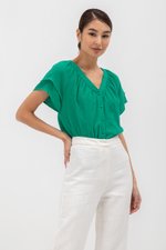 ADAHLIA V NECK BUTTONDOWN MUSLIN TOP