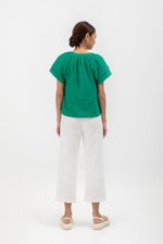 ADAHLIA V NECK BUTTONDOWN MUSLIN TOP