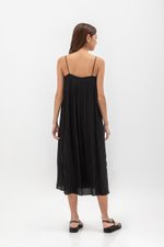 SORA PLEATED CAMISOLE MIDI DRESS W SASH