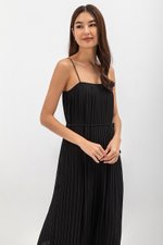 SORA PLEATED CAMISOLE MIDI DRESS W SASH