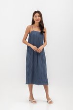 SORA PLEATED CAMISOLE MIDI DRESS W SASH