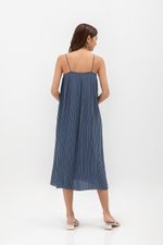 SORA PLEATED CAMISOLE MIDI DRESS W SASH