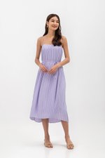 SORA PLEATED CAMISOLE MIDI DRESS W SASH