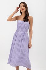 SORA PLEATED CAMISOLE MIDI DRESS W SASH