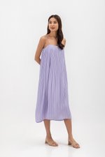 SORA PLEATED CAMISOLE MIDI DRESS W SASH