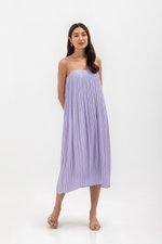 SORA PLEATED CAMISOLE MIDI DRESS W SASH