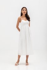 JENNIE BUSTIER EYELET MAXI DRESS
