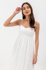 JENNIE BUSTIER EYELET MAXI DRESS