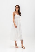 JENNIE BUSTIER EYELET MAXI DRESS
