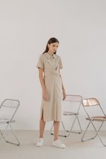 NALA TIE WAIST BUTTONDOWN DRESS